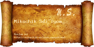 Mikschik Sólyom névjegykártya